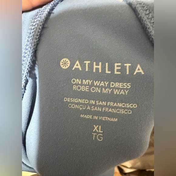 Athleta On My Way Racerback Tank Dress Blue Size L XL Athletic Travel 0078 - Picture 4 of 9